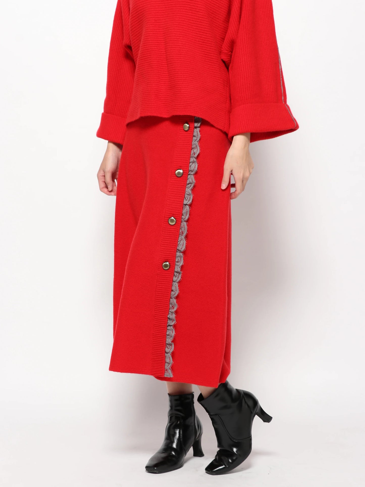 ハーフミラノニットスカート