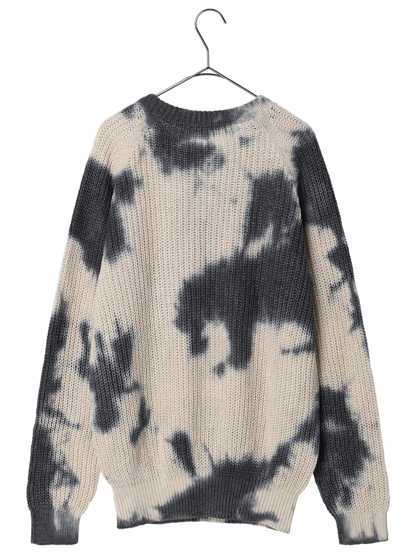 畦編み斑染めプルオーバー