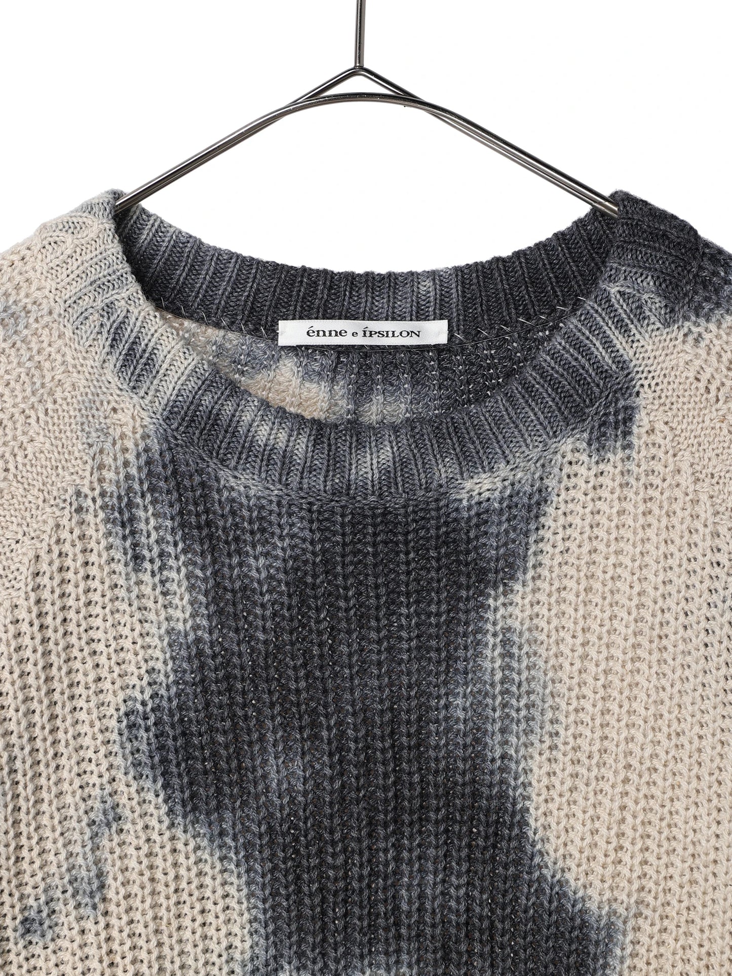 畦編み斑染めプルオーバー