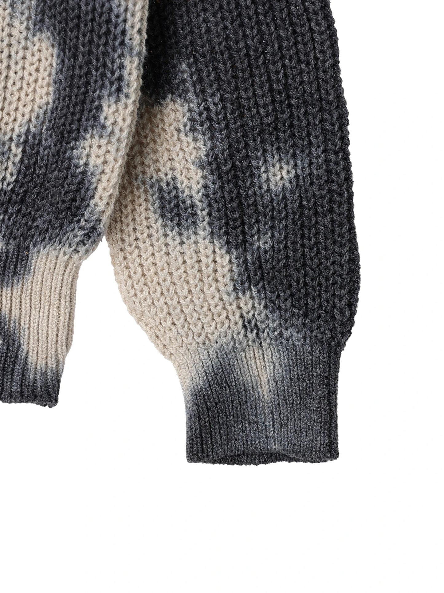 畦編み斑染めプルオーバー