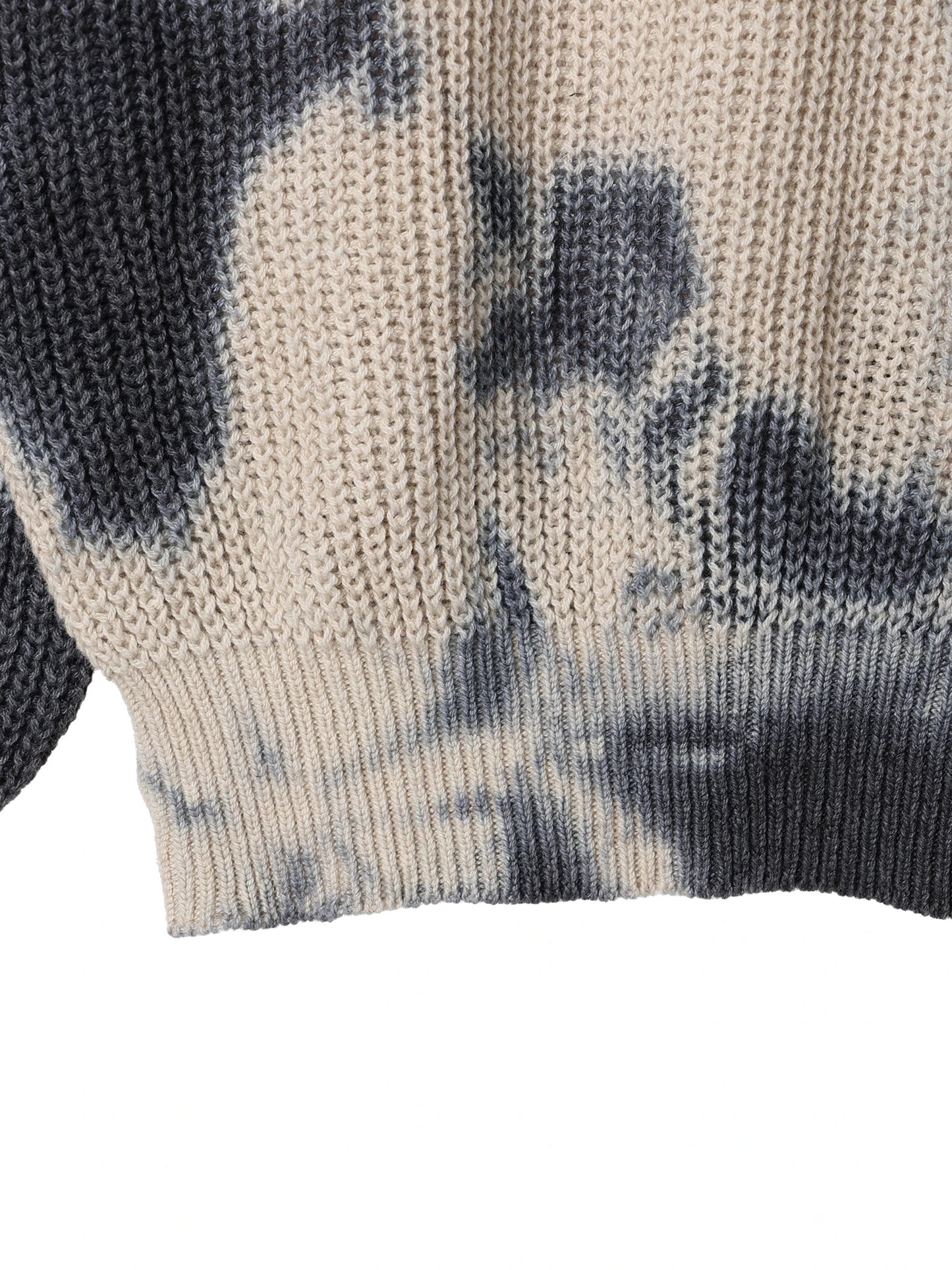 畦編み斑染めプルオーバー