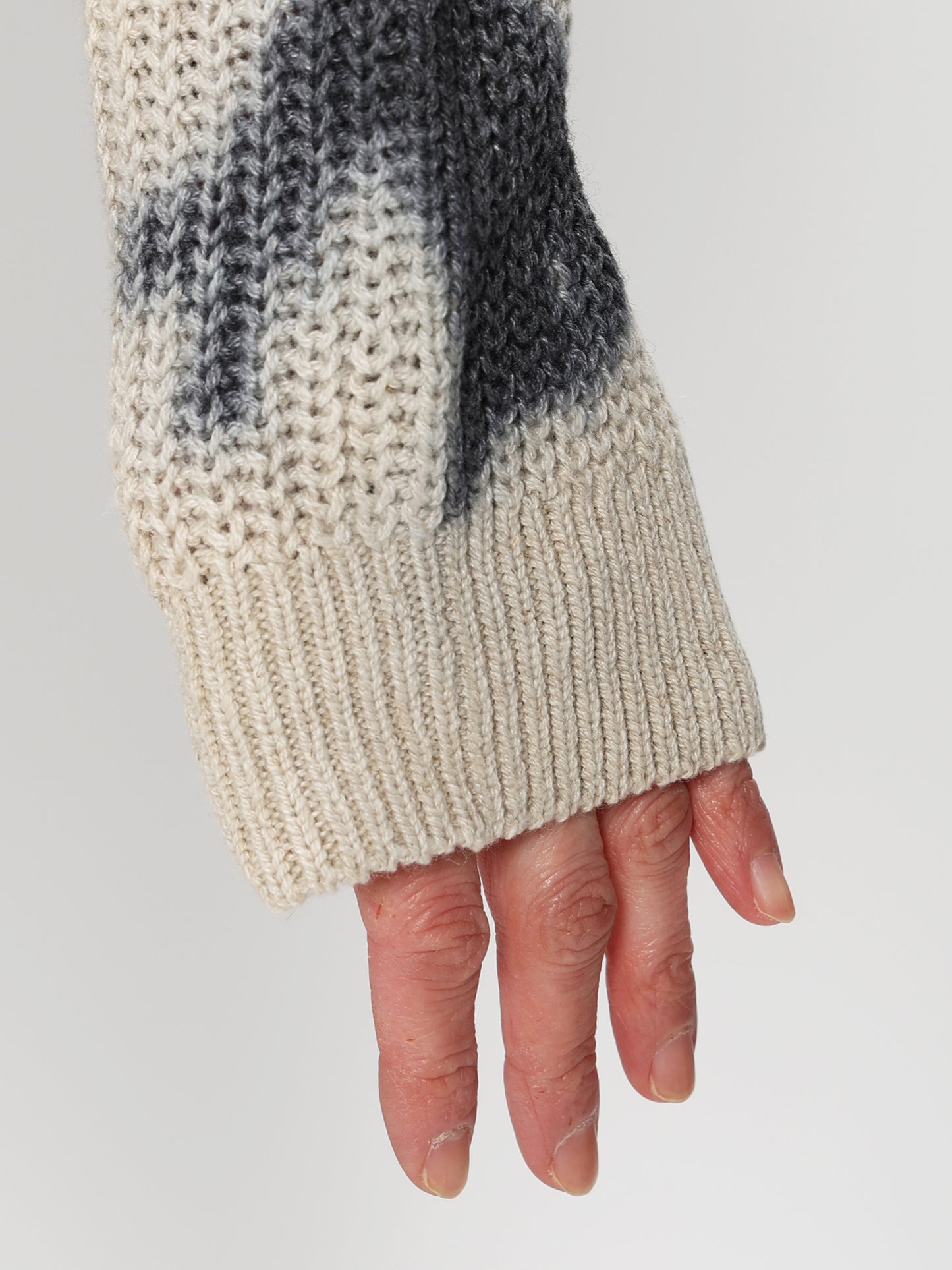 畦編み斑染めプルオーバー