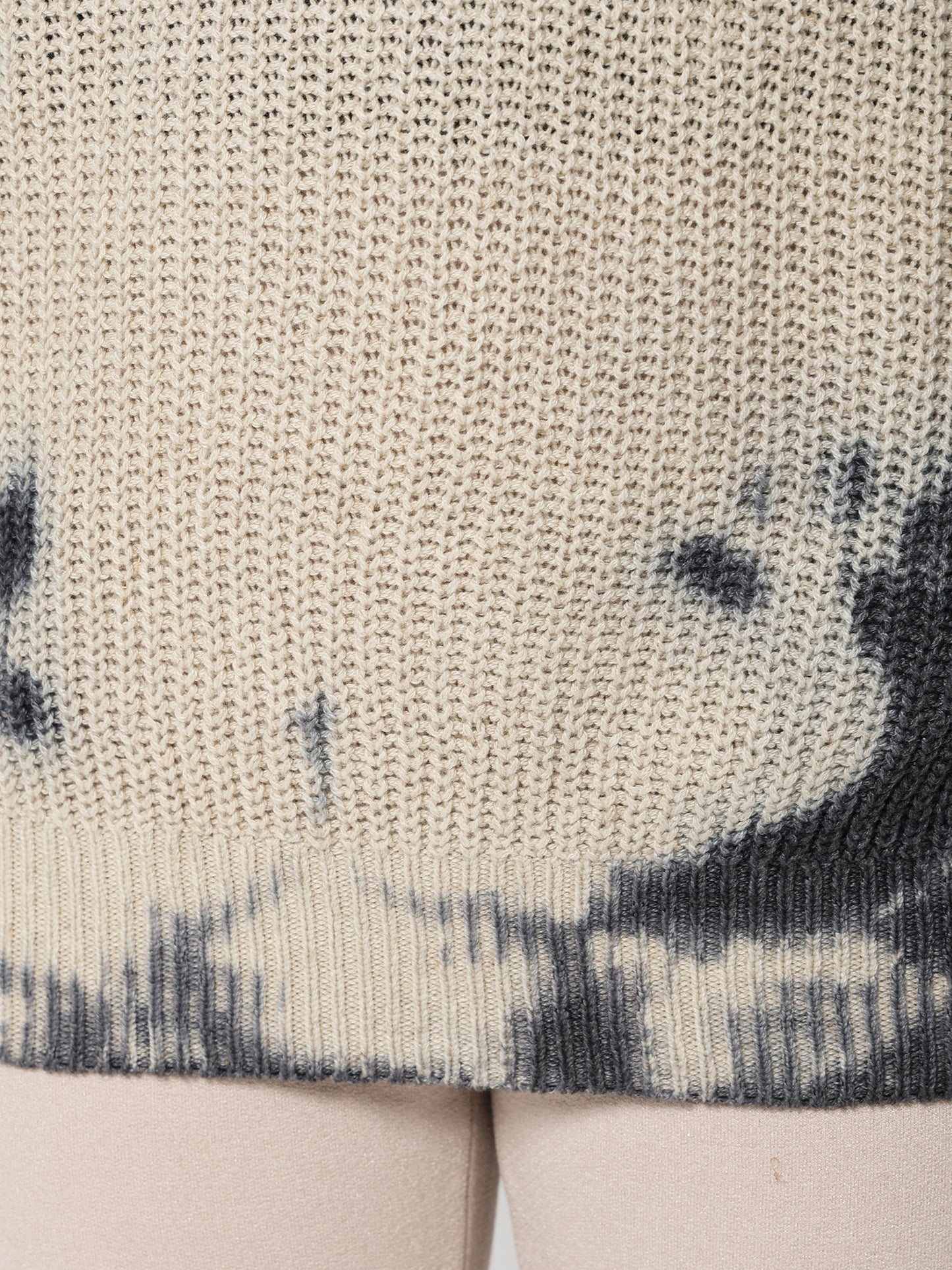畦編み斑染めプルオーバー
