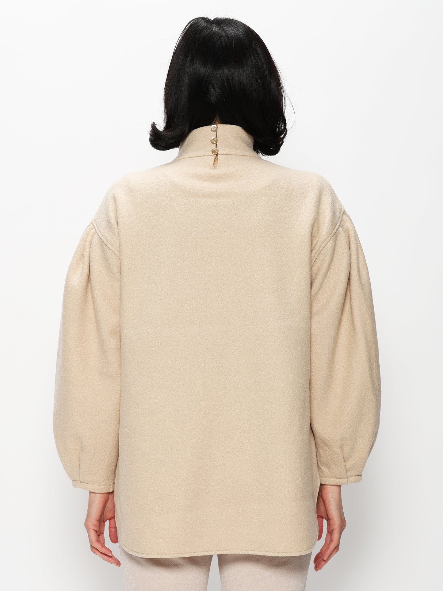 縮絨ハイネックプルオーバー