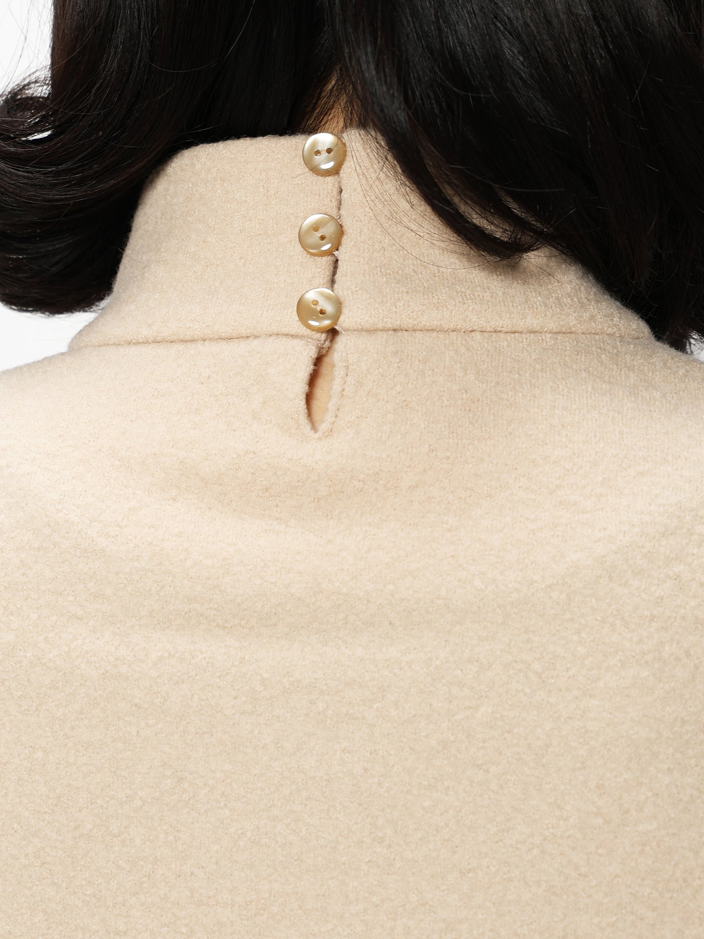 縮絨ハイネックプルオーバー