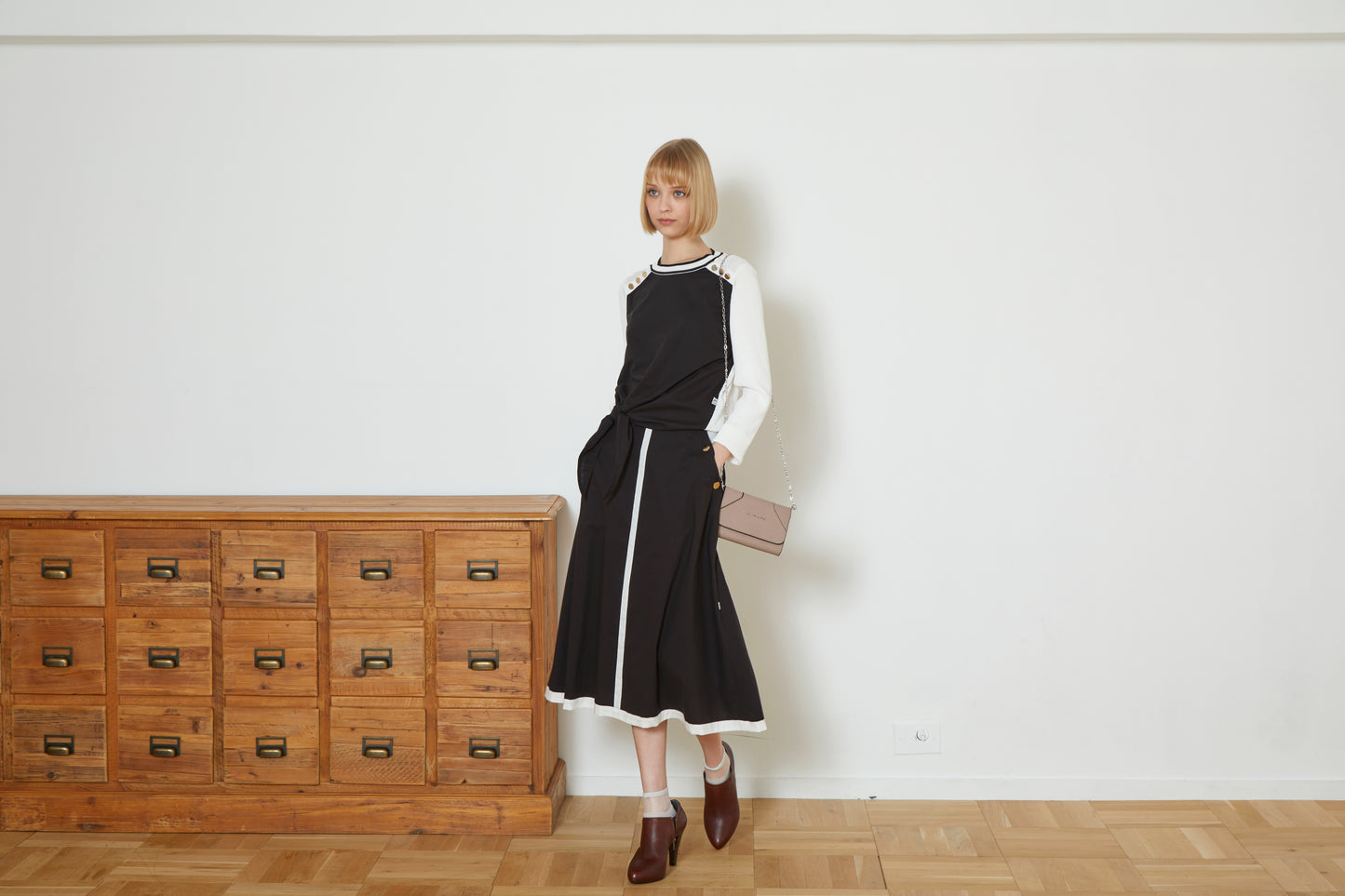 DiDi Guranjie ウエストリボン ドッキングニット