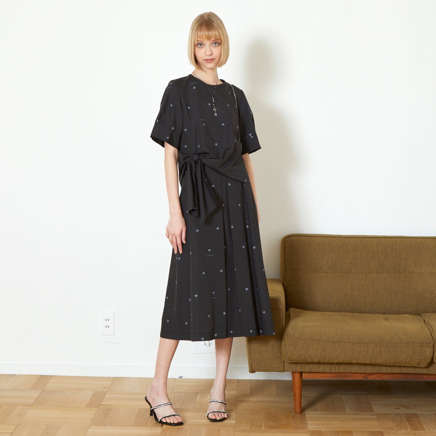 DiDi Guranjie ハートプリント Aラインスカート