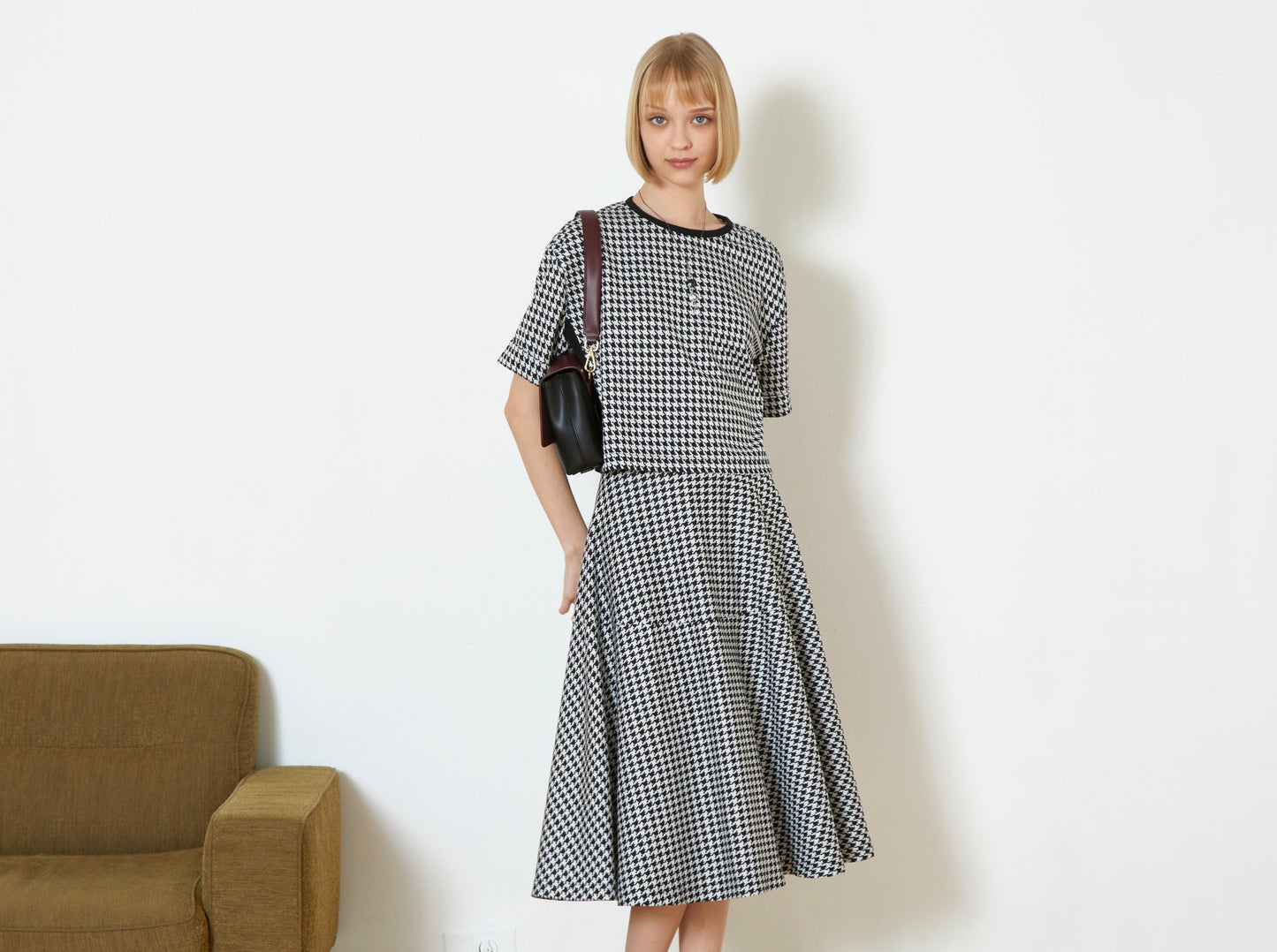 DiDi Guranjie 千鳥柄 ショートトップス