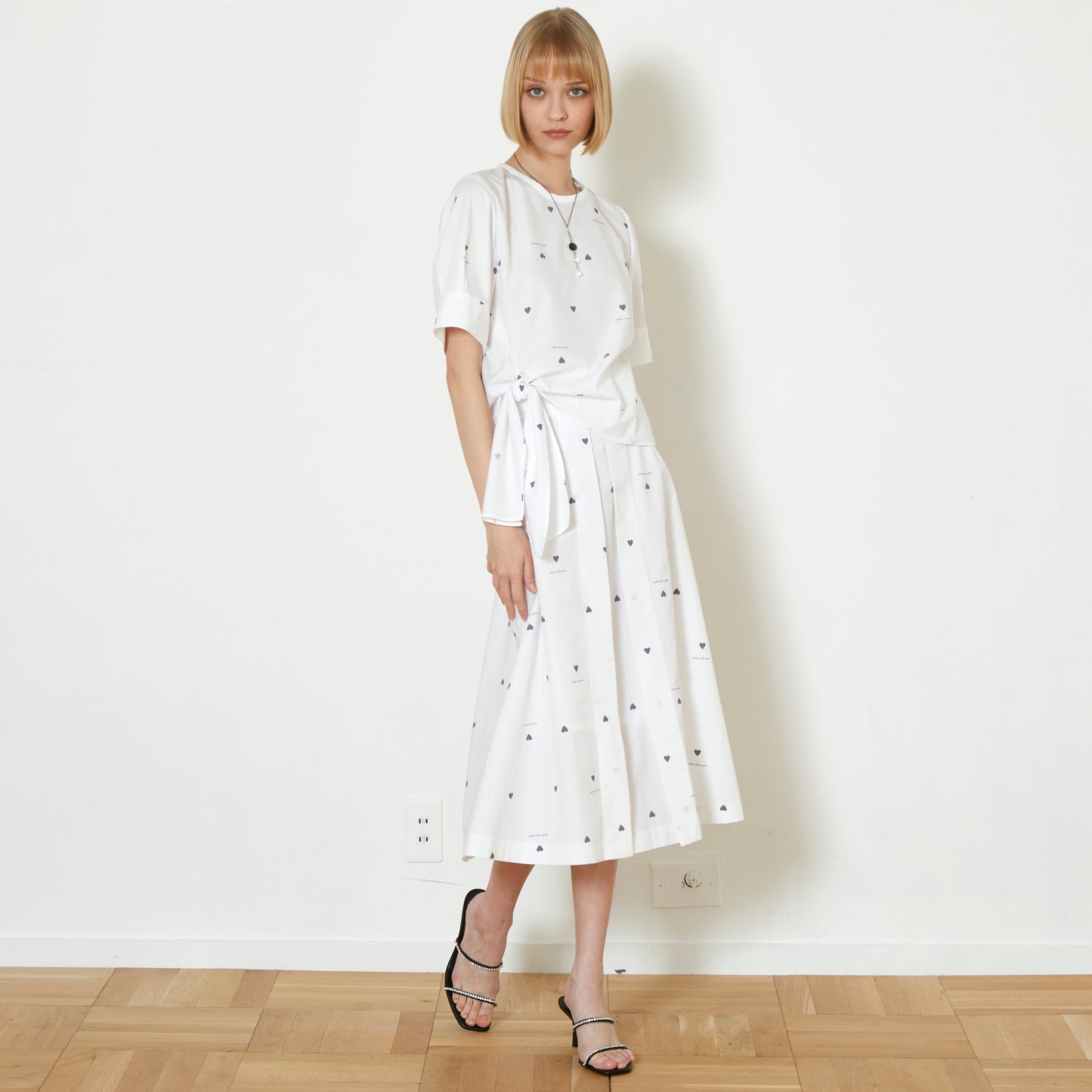 DiDi Guranjie ハートプリント Aラインスカート