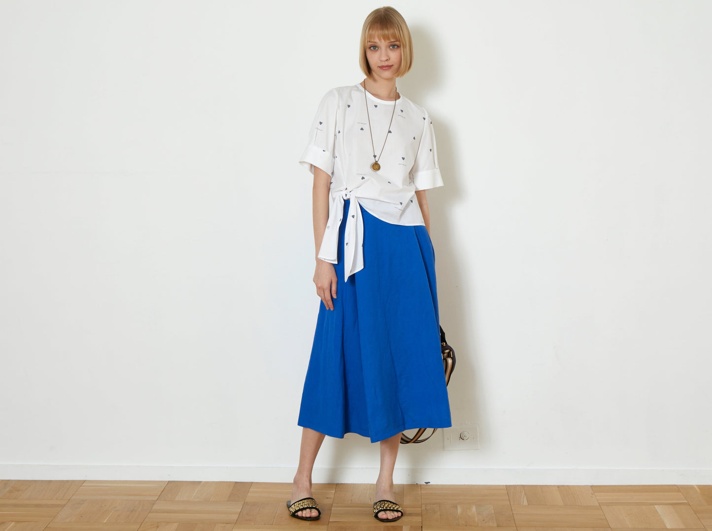 DiDi Guranjie リネン混マチ付きスカート