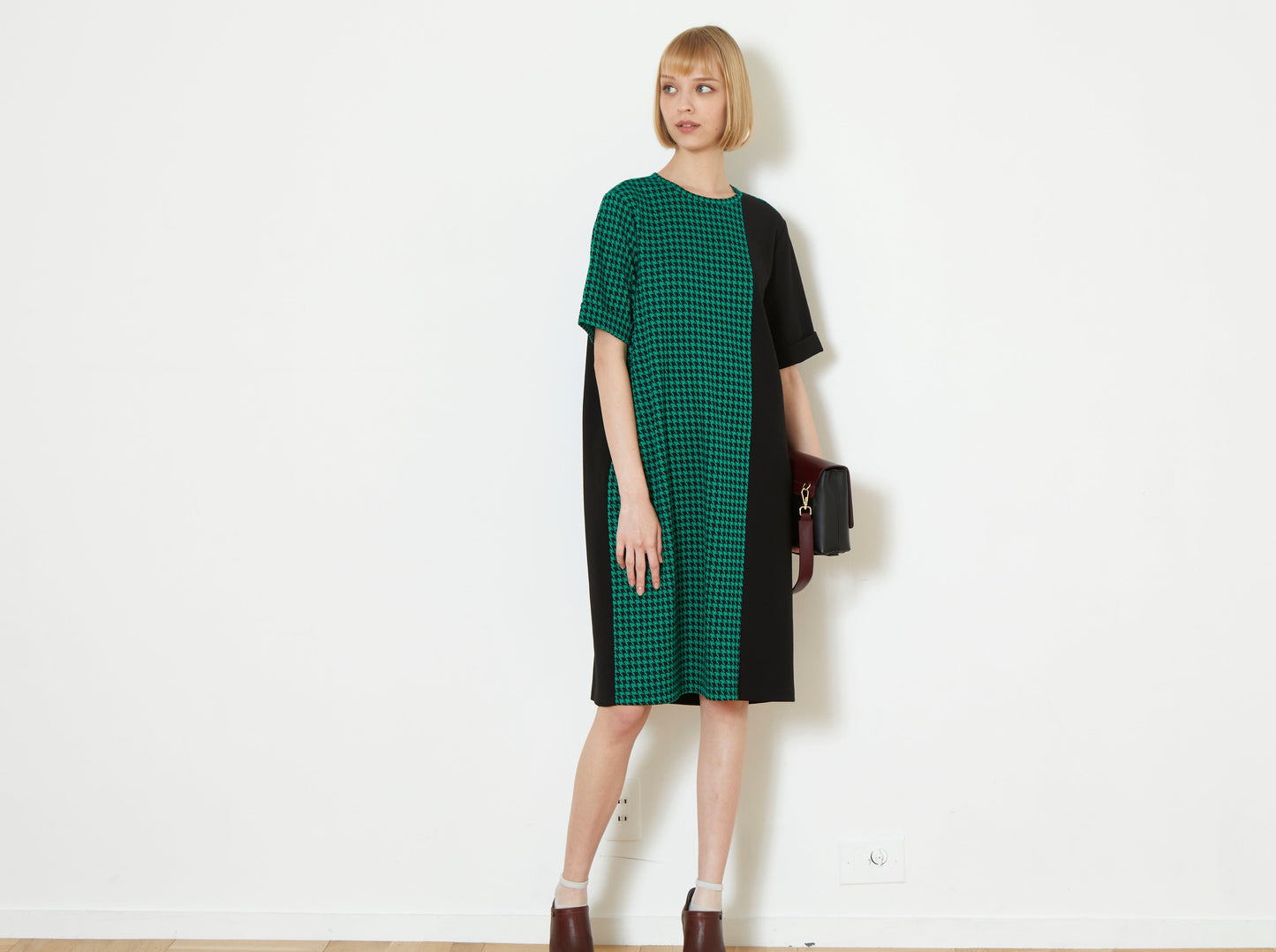 DiDi Guranjie 千鳥柄 コクーンワンピース