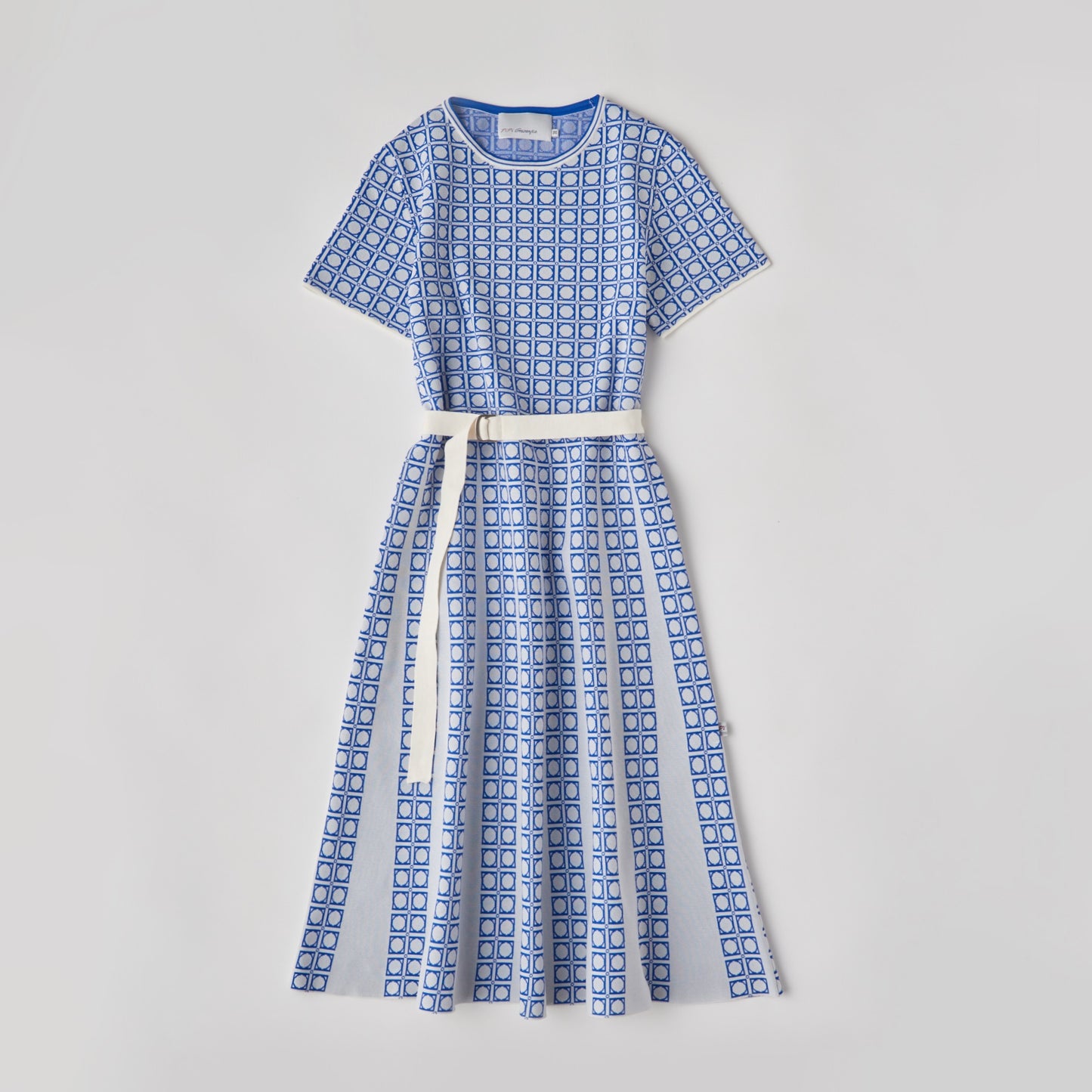 DiDi Guranjie 幾何柄ジャガード ニットワンピース