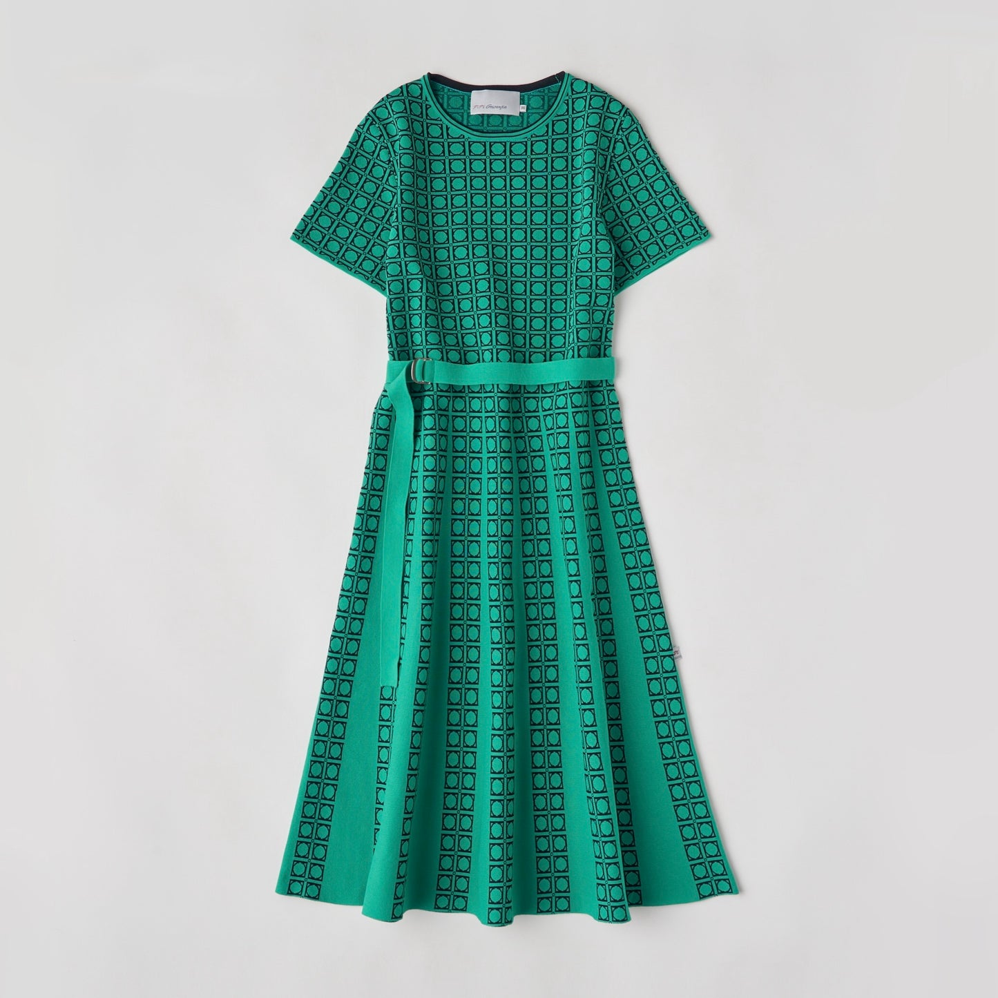 DiDi Guranjie 幾何柄ジャガード ニットワンピース