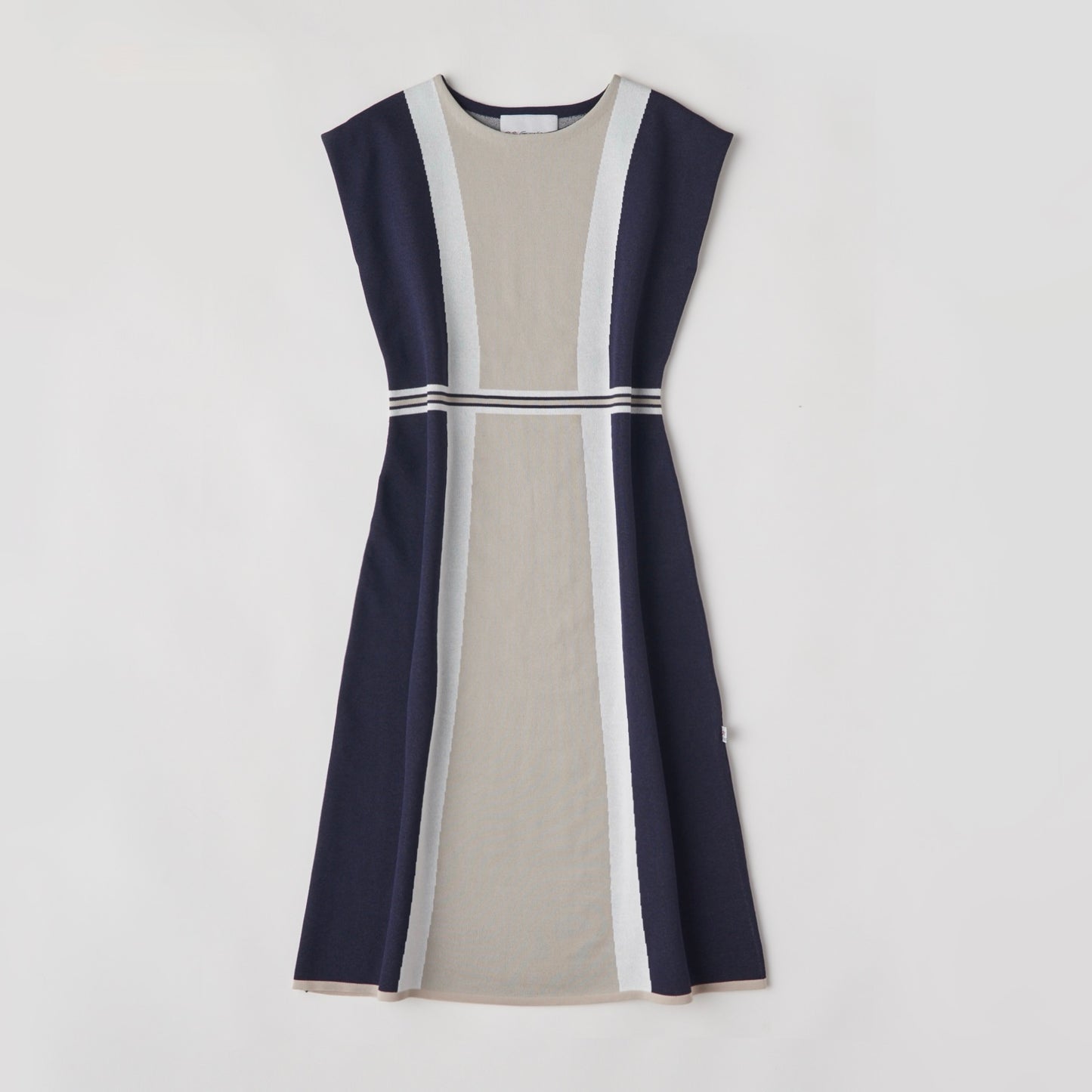 DiDi Guranjie バイカラーラインジャガードワンピース
