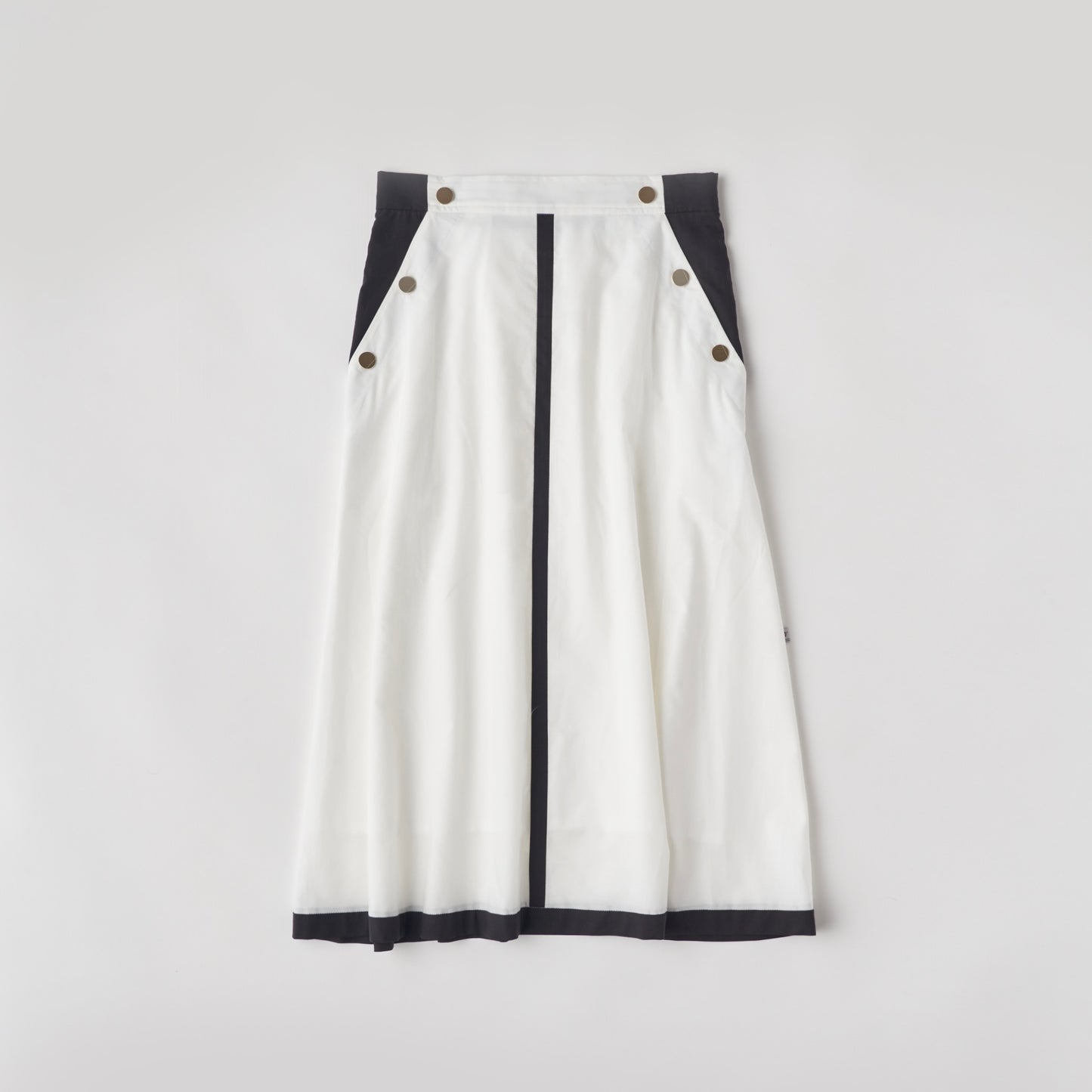 DiDi Guranjie ボタン付き 配色ラインスカート