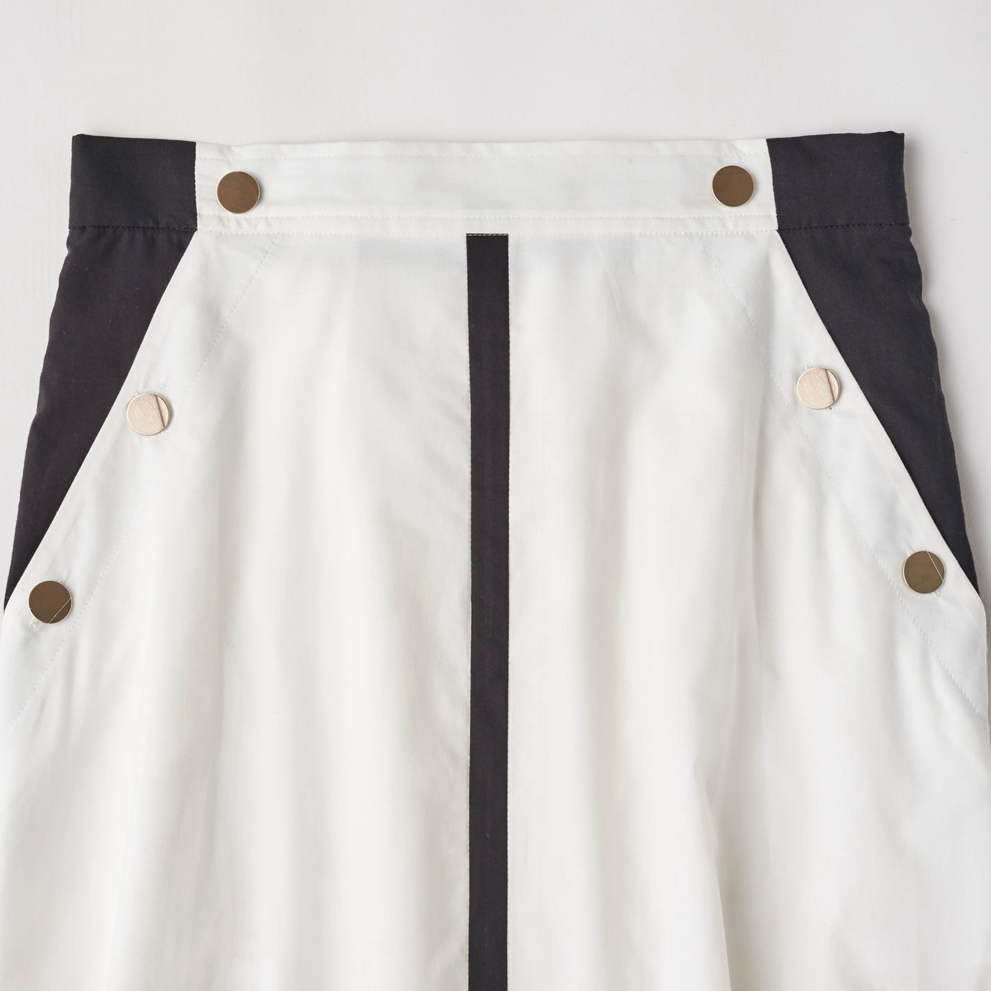 DiDi Guranjie ボタン付き 配色ラインスカート