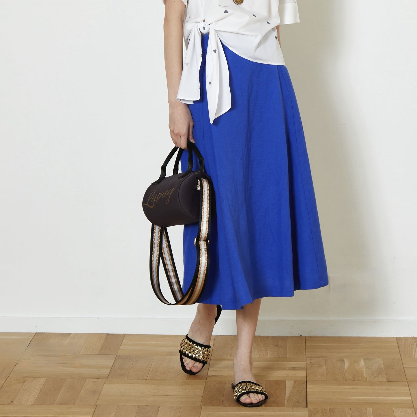 DiDi Guranjie リネン混マチ付きスカート