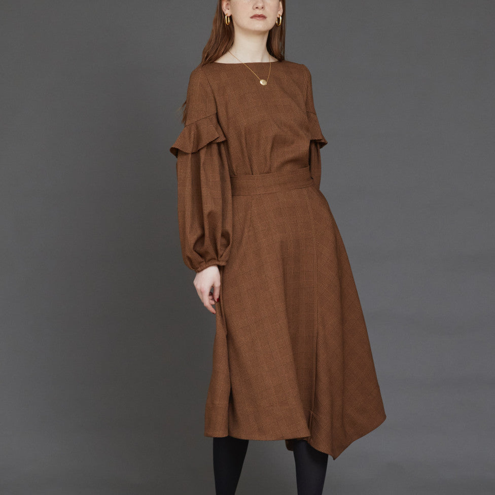 DiDi Guranjie グレンチェック イレヘムスカート