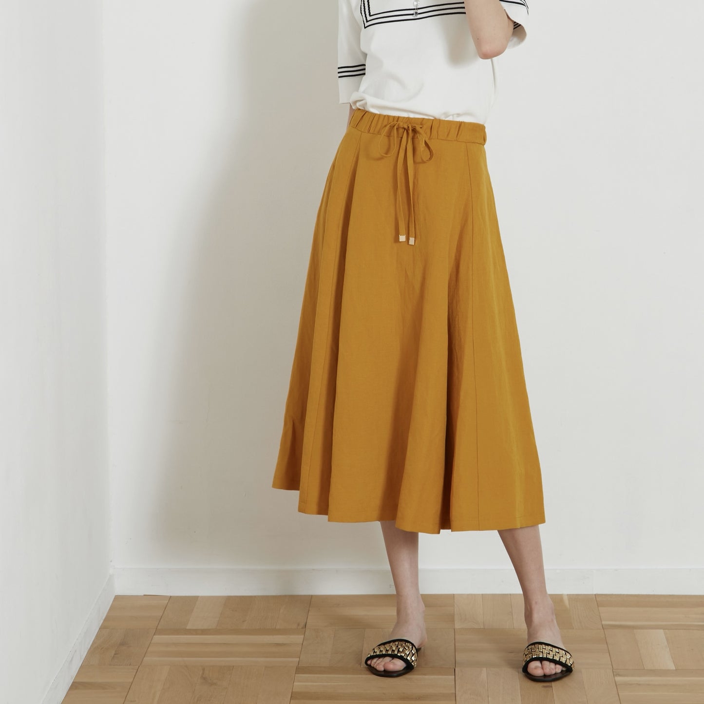 DiDi Guranjie リネン混マチ付きスカート
