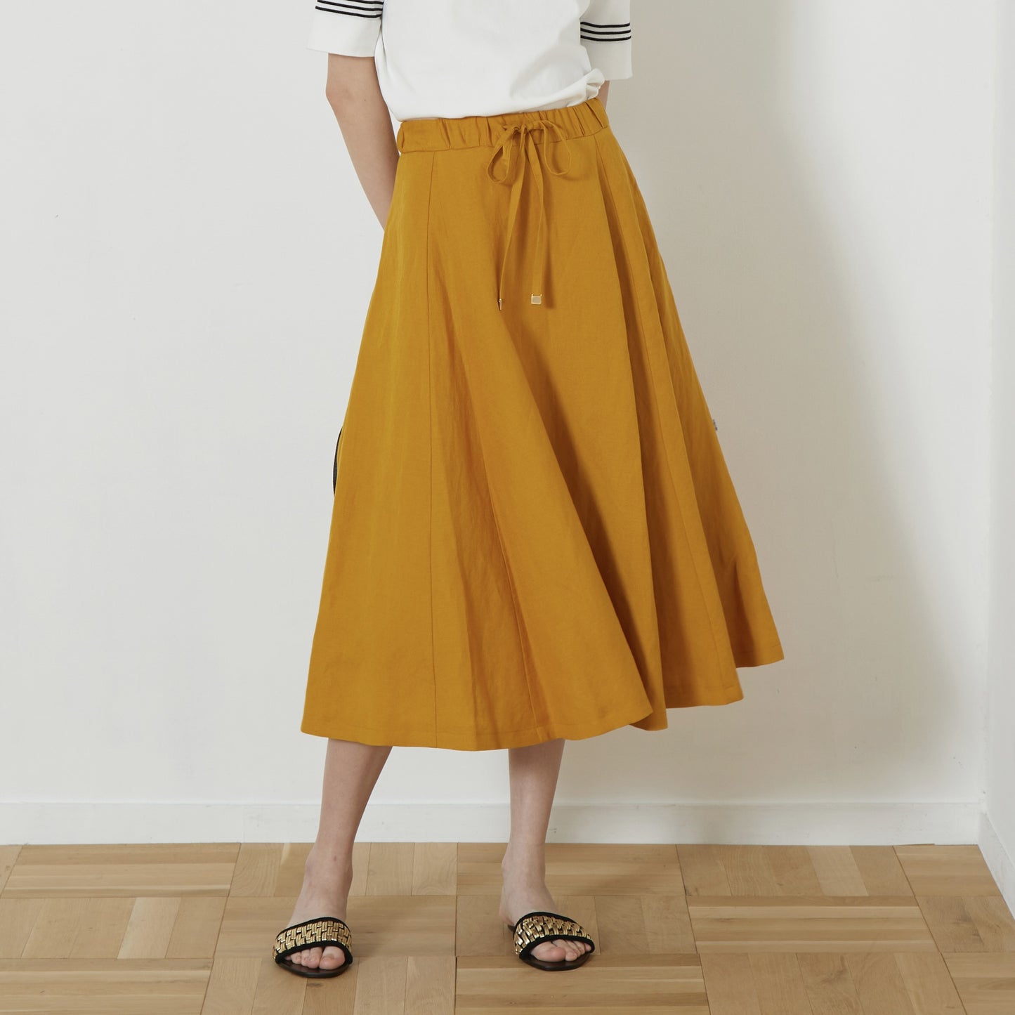 DiDi Guranjie リネン混マチ付きスカート