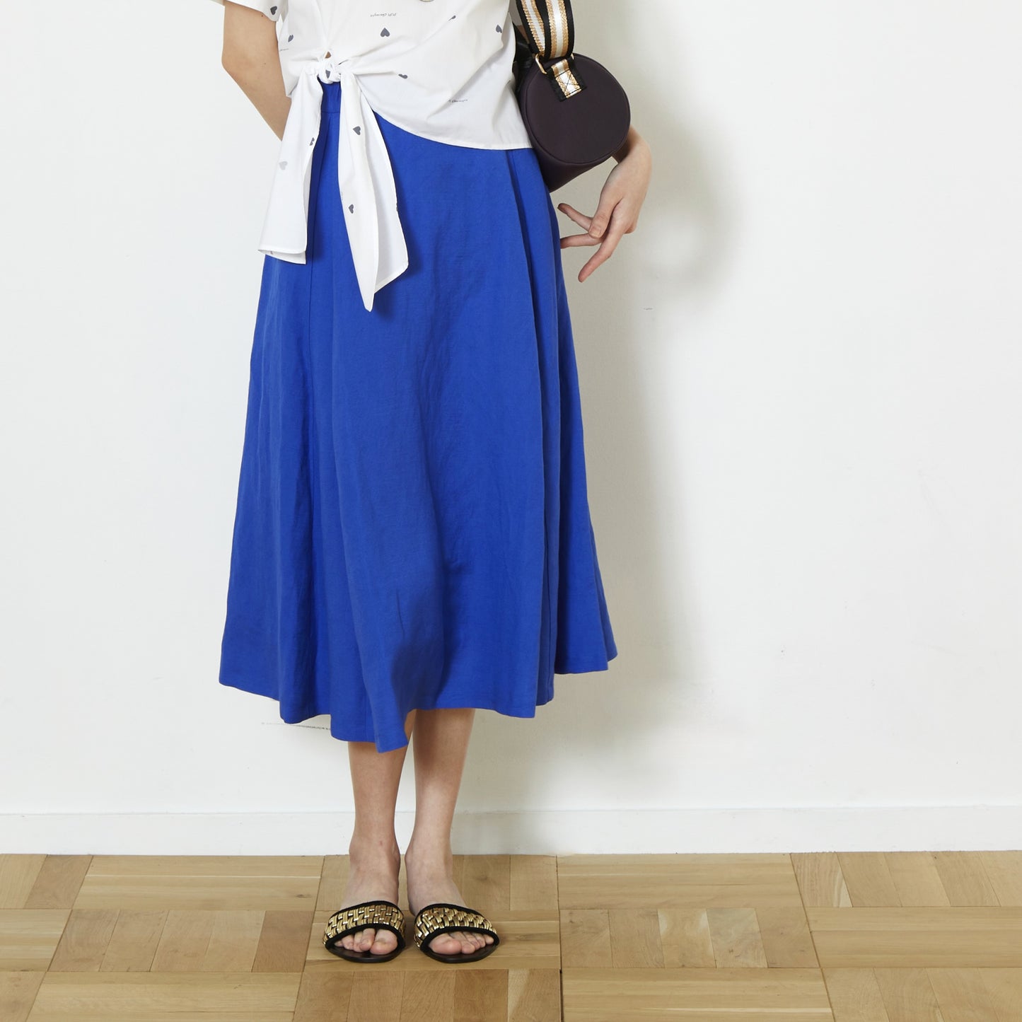 DiDi Guranjie リネン混マチ付きスカート